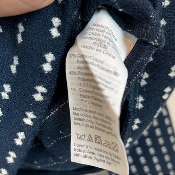 Madewell puff sleeve mock neck top in bowtie jacquard Navy size S - Picture 5 of 6